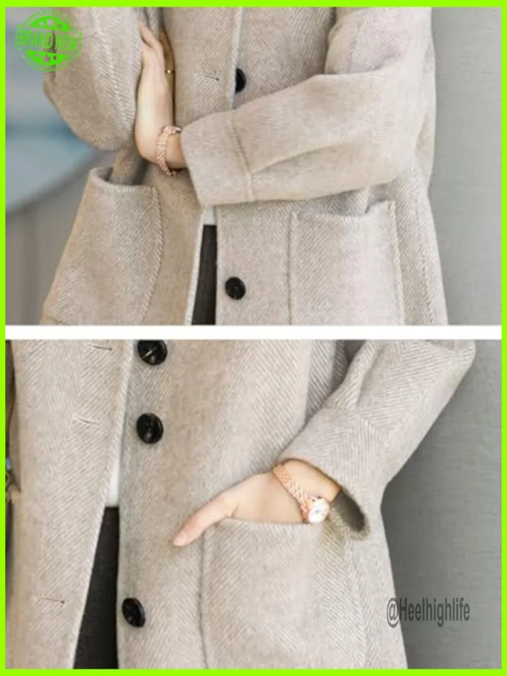Women's Wool Blend Peacoat With Pockets